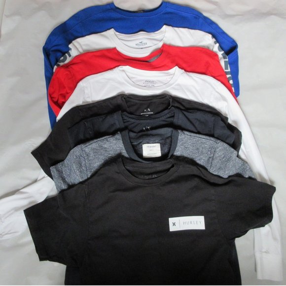 Lot Crew Neck Long Sleeve Boy's Cotton T-Shirt 14 - Picture 2 of 10